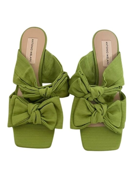 ANTONIO MELANI Shoes - Antonio Melani Green Bow Detail Slide Heels Size 6.5M
